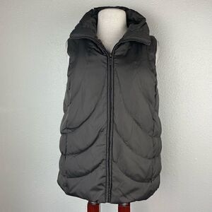 Pre-owned NINE WEST Quilted Down-Filled Full Zip Puffer Vest Brown Size M